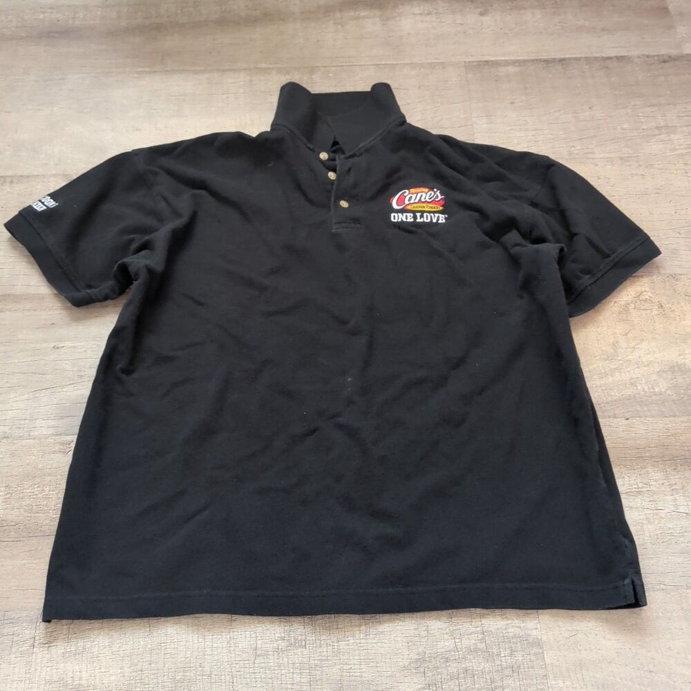 Blue Generation Raising Cane’s One Love Fry Cook & Cashier Red Polo Shirt Sz XL